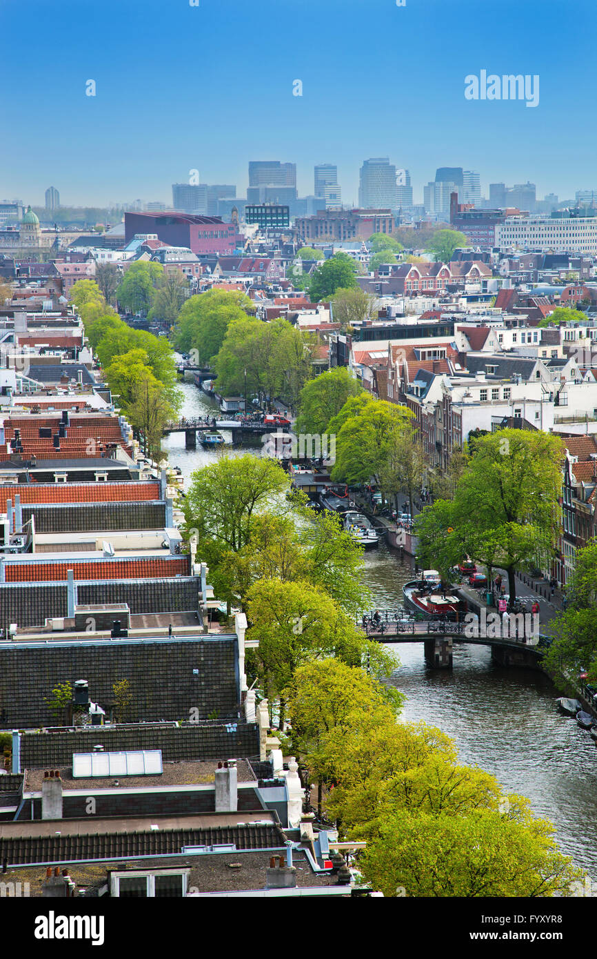 Panorama von Amsterdam, Holland, Niederlande Stockfoto
