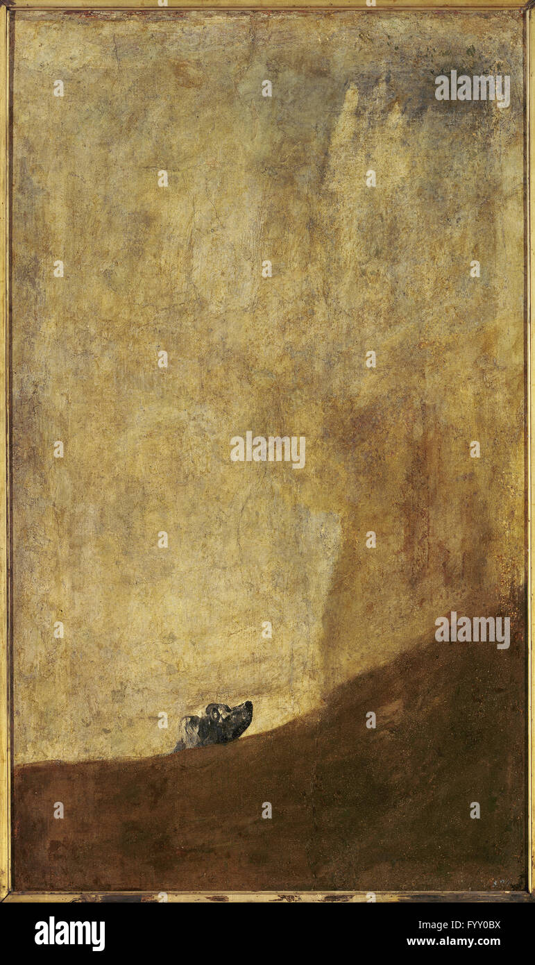 Francisco de Goya y Lucientes (1746-1828). Spanischer Maler. Die Gefahr des Ertrinkens Hund, 1820-1823. Prado-Museum. Madrid. Spanien. Stockfoto