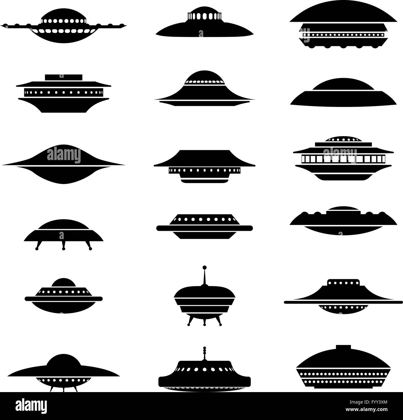 UFO-Schiffe-Vektor Stock Vektor