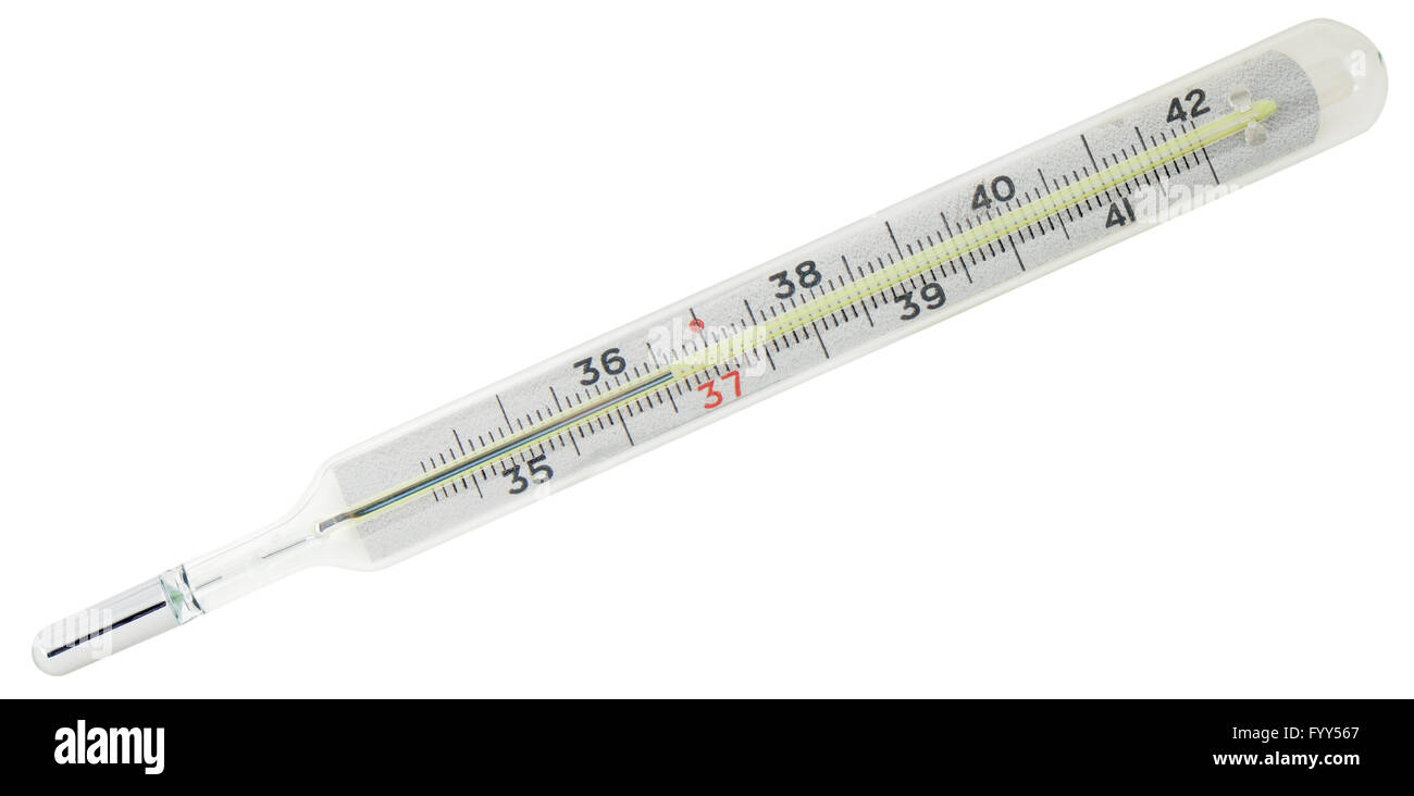 Fieberthermometer Glas stehen 36 Stockfoto