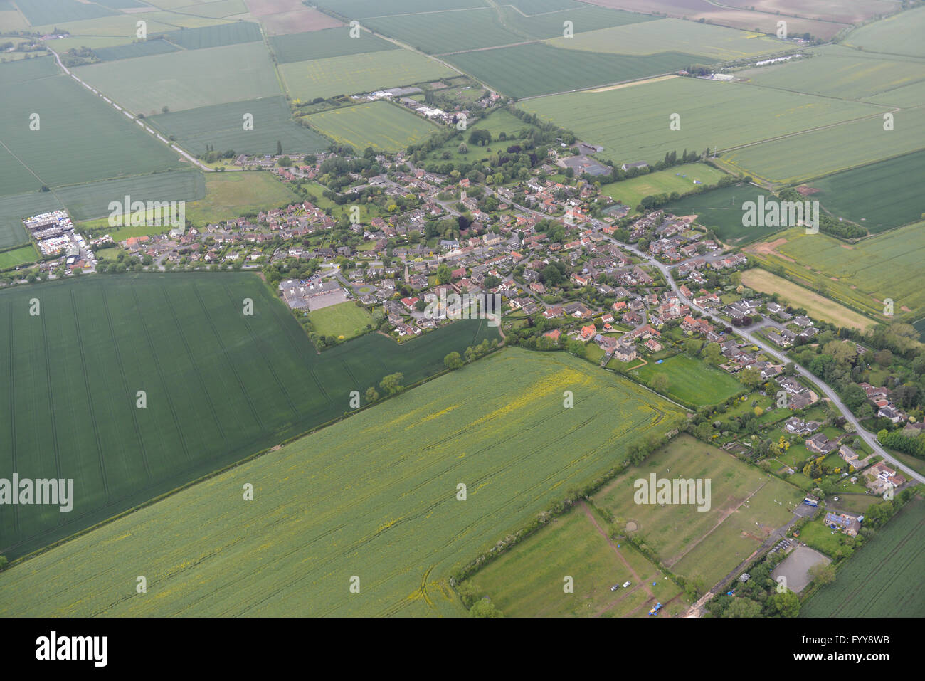 Eine Luftaufnahme des Lincolnshire Dorf von Sudbrooke Stockfoto
