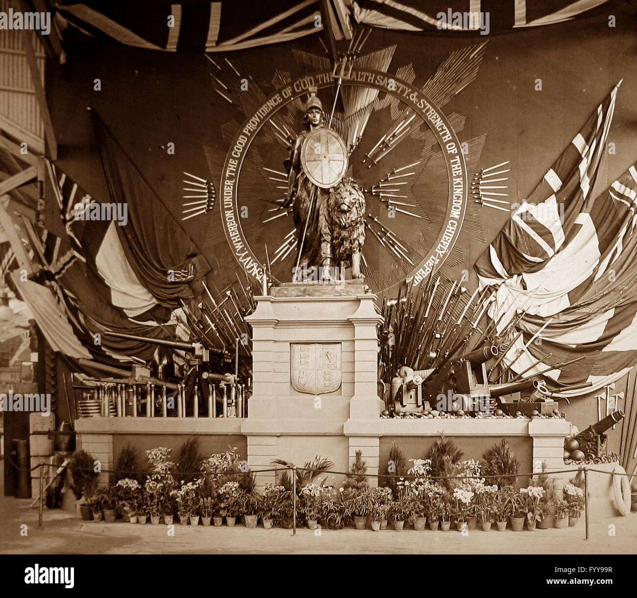 Königliche Marine Ausstellung 1891 - die Trophäe Stockfoto