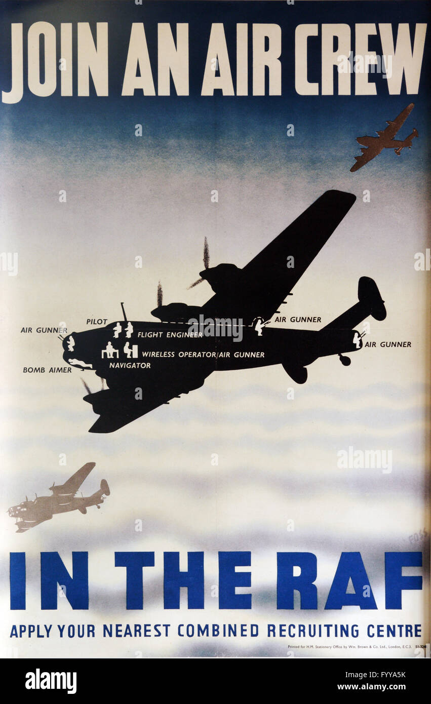 Zweiten Weltkrieg RAF recruiting poster Stockfoto