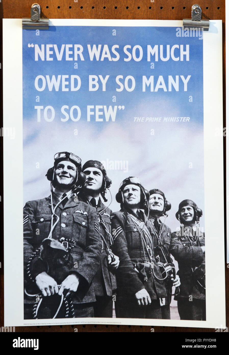 Zweiten Weltkrieg RAF Plakat war noch nie So viel verdankte, durch So viele So wenigen Stockfoto