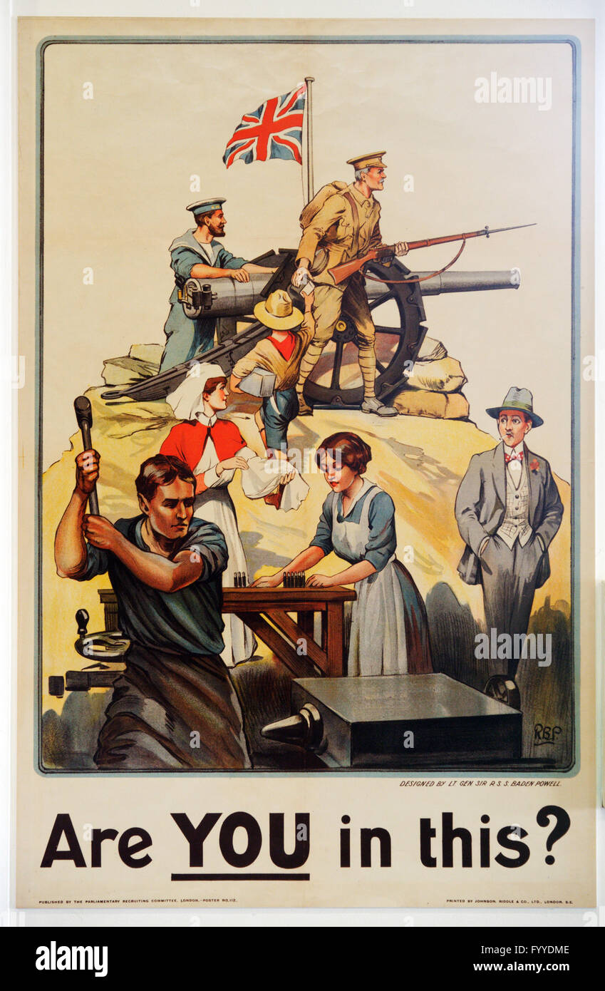 Zweiten Weltkrieg Rekrutierung Plakat Stockfoto
