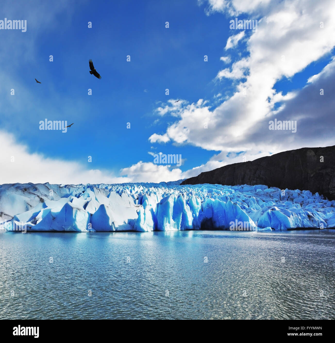 Blue Ice Glacier Gray Stockfoto