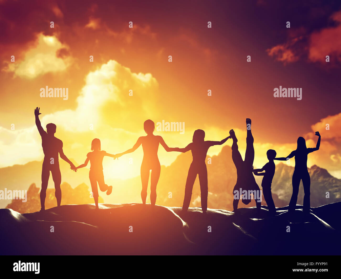 Gruppe Von Menschen Mit Gemeinsamen Zielen www.alamy.de