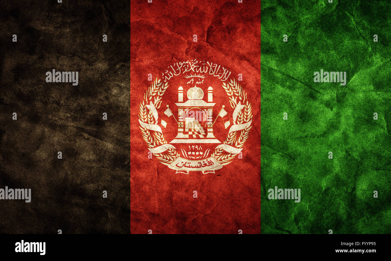 Afghanistan-Grunge-Flagge. Jahrgang Stockfoto