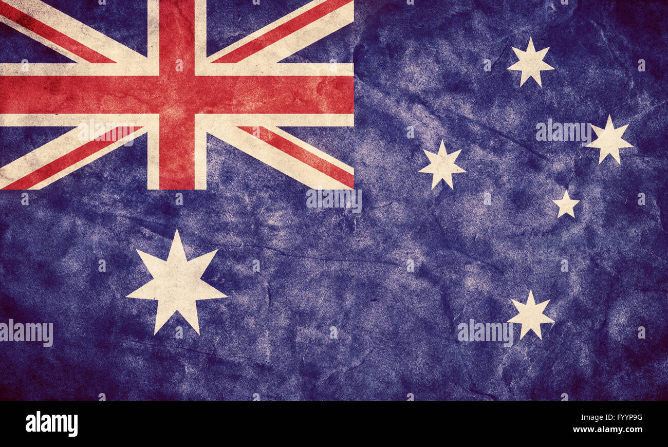 Australien-Grunge-Flagge. Jahrgang Stockfoto