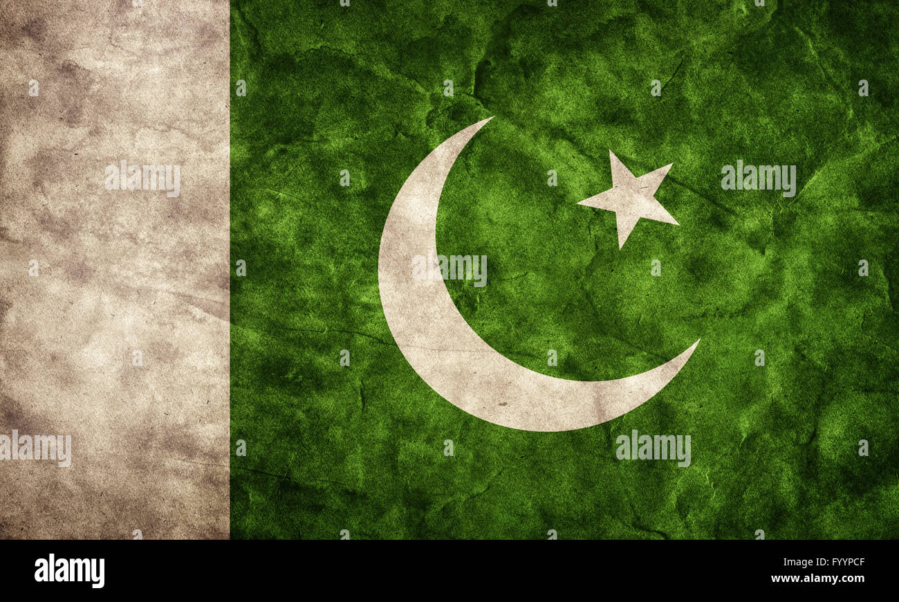 Pakistan-Grunge-Flagge. Jahrgang Stockfoto