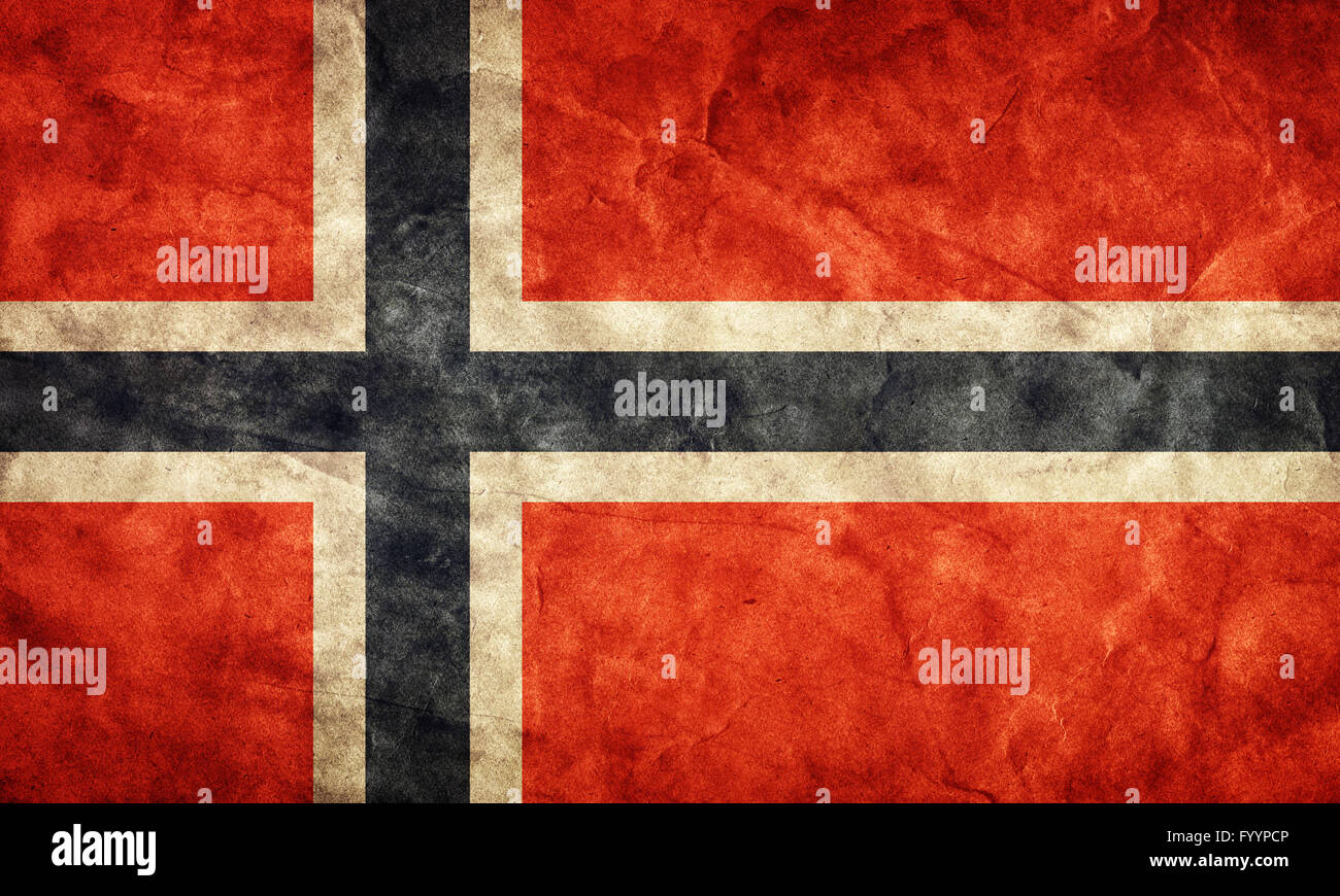 Norwegen-Grunge-Flagge. Jahrgang Stockfoto
