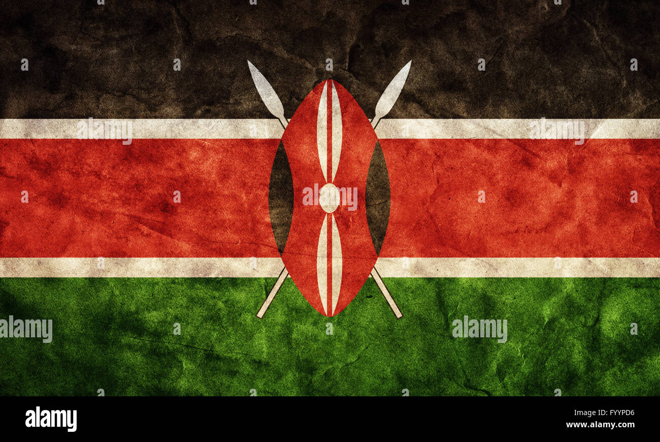 Kenia-Grunge-Flagge. Jahrgang Stockfoto