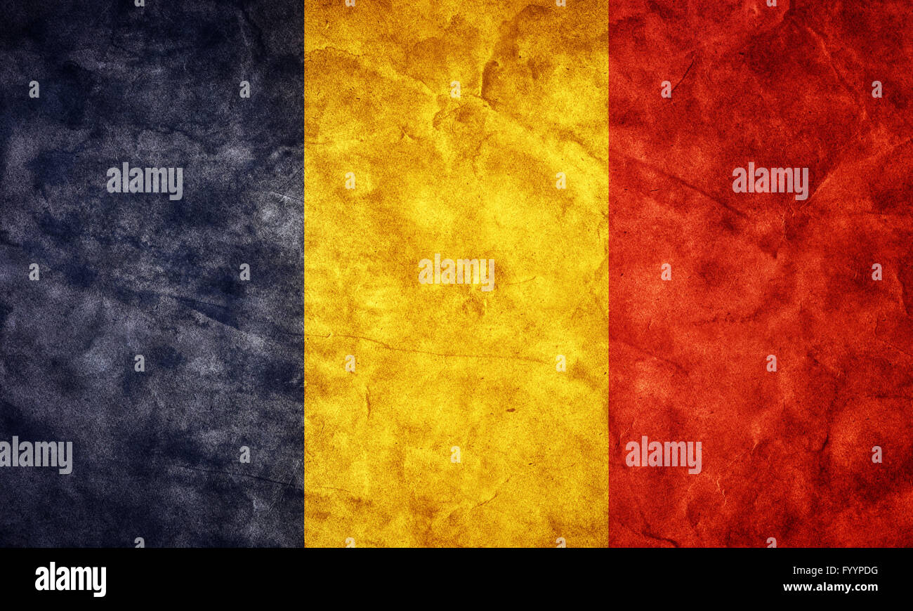 Rumänien-Grunge-Flagge. Jahrgang Stockfoto