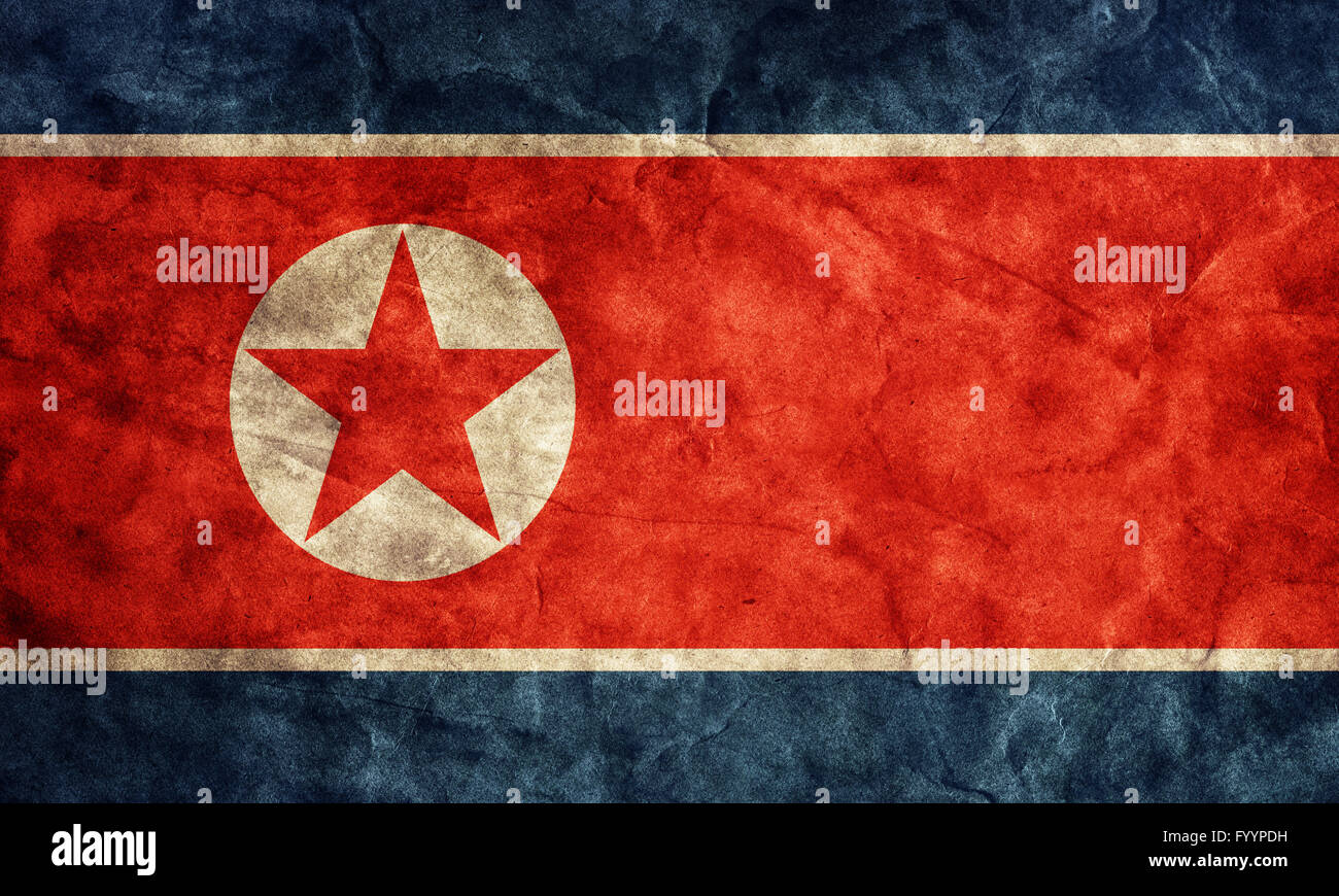 Nordkorea-Grunge-Flagge. Jahrgang Stockfoto