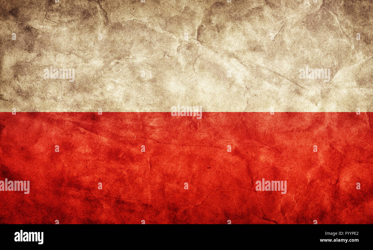 Polen-Grunge-Flagge. Jahrgang Stockfoto