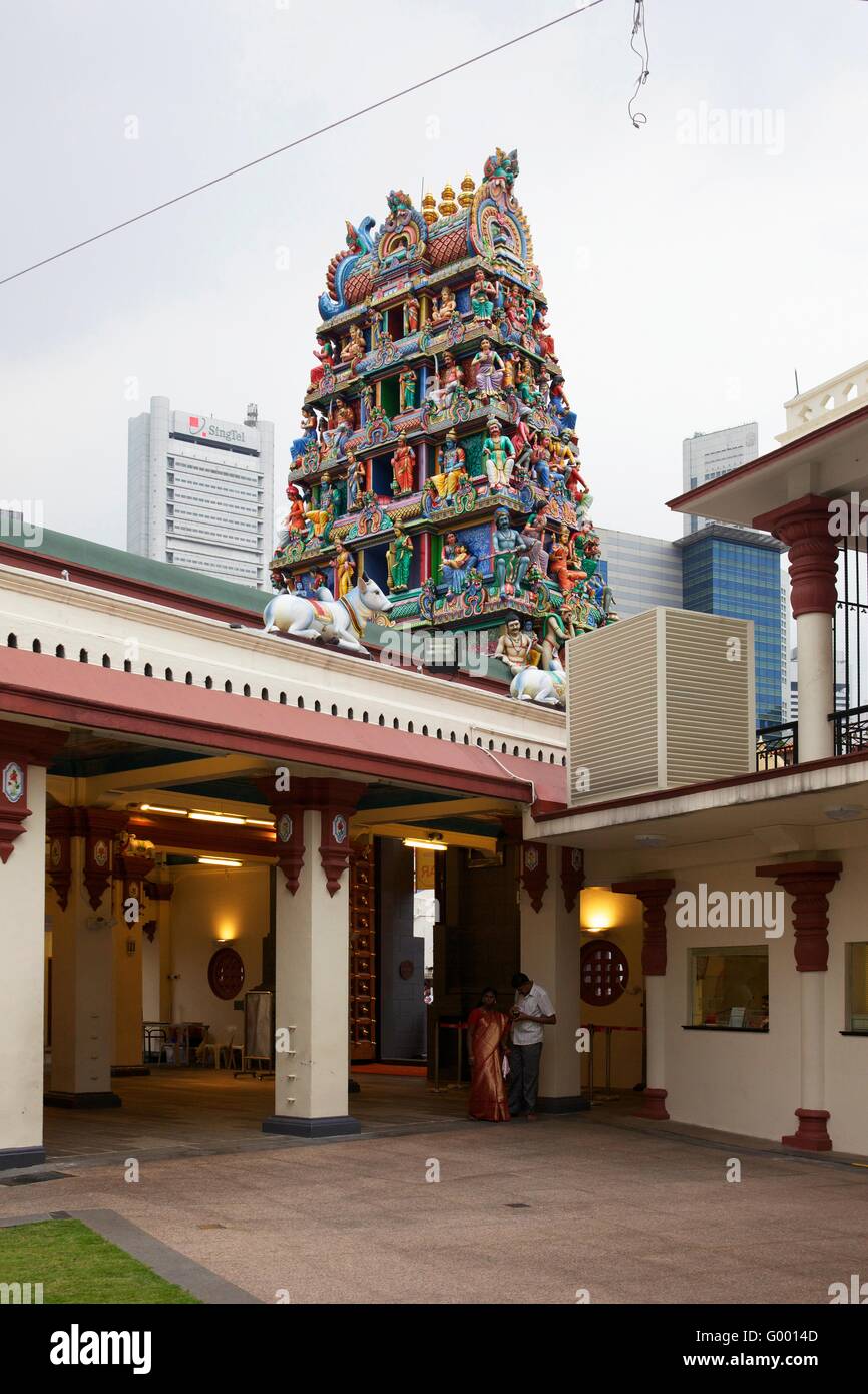 Der Sri Mariamman Hundu Tempel in Chinatown, Singapur, die im Jahre 1827 eröffnet. Stockfoto Der Sri Mariamman Hundu Tempel in Chinatown, Singapur, die im Jahre 1827 eröffnet. Stockfoto