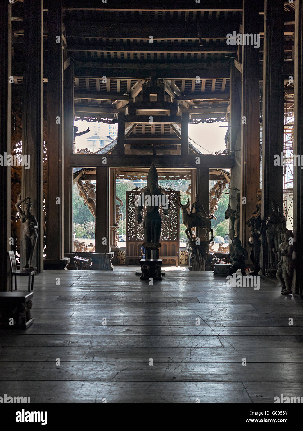 Heiligtum der Wahrheit Tempel Innenansicht Pattaya Thailand S. E. Asien Stockfoto