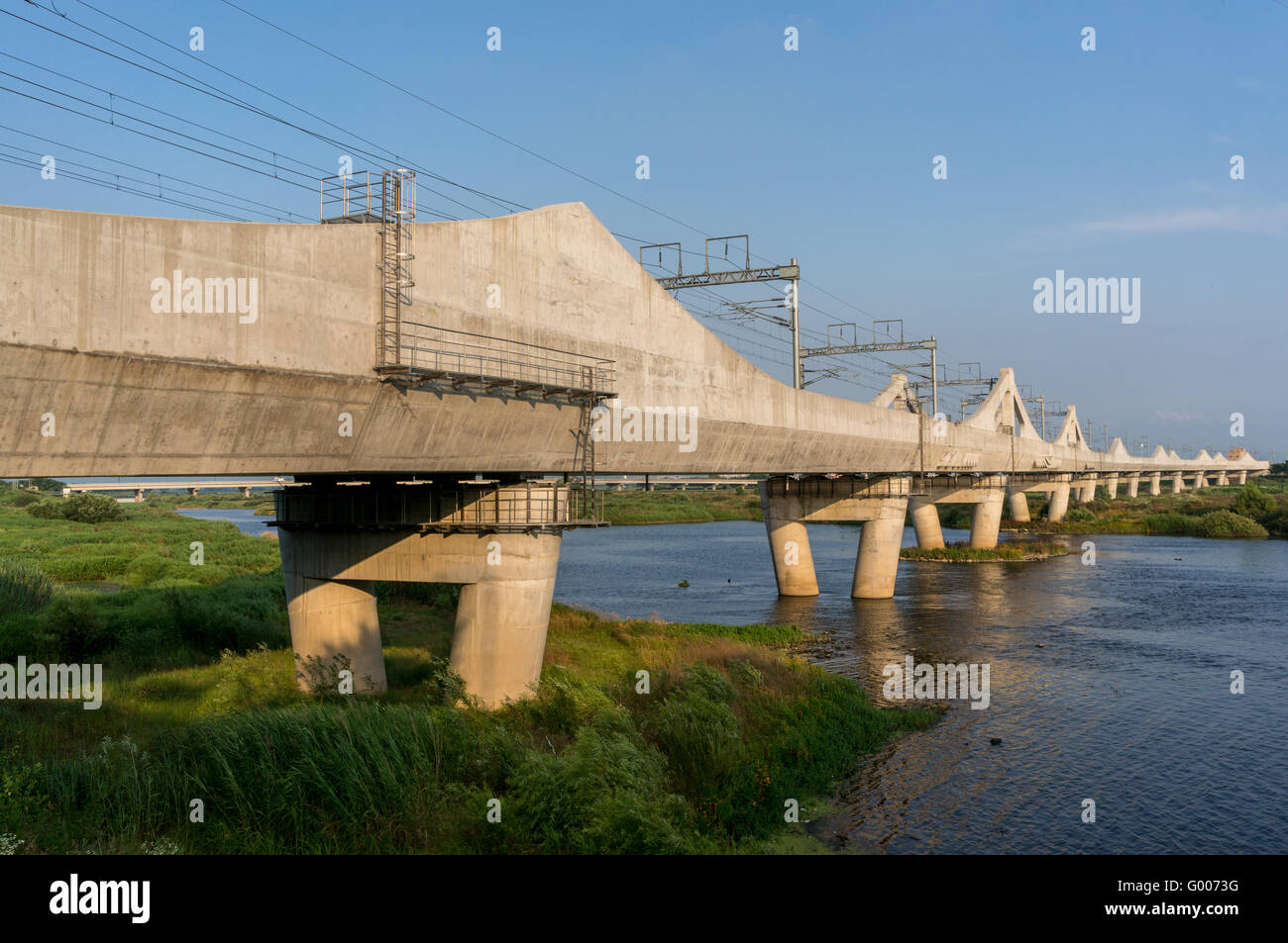 Koreanische Eisenbahnbrücke Stockfoto