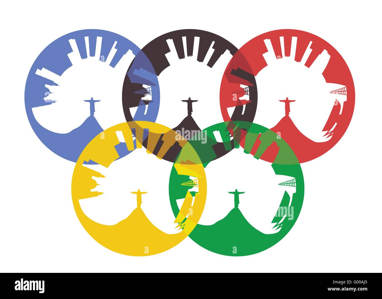 Abstrakte Darstellung der Rio De Janeiro Skyline aussehen ring Stock Vektor