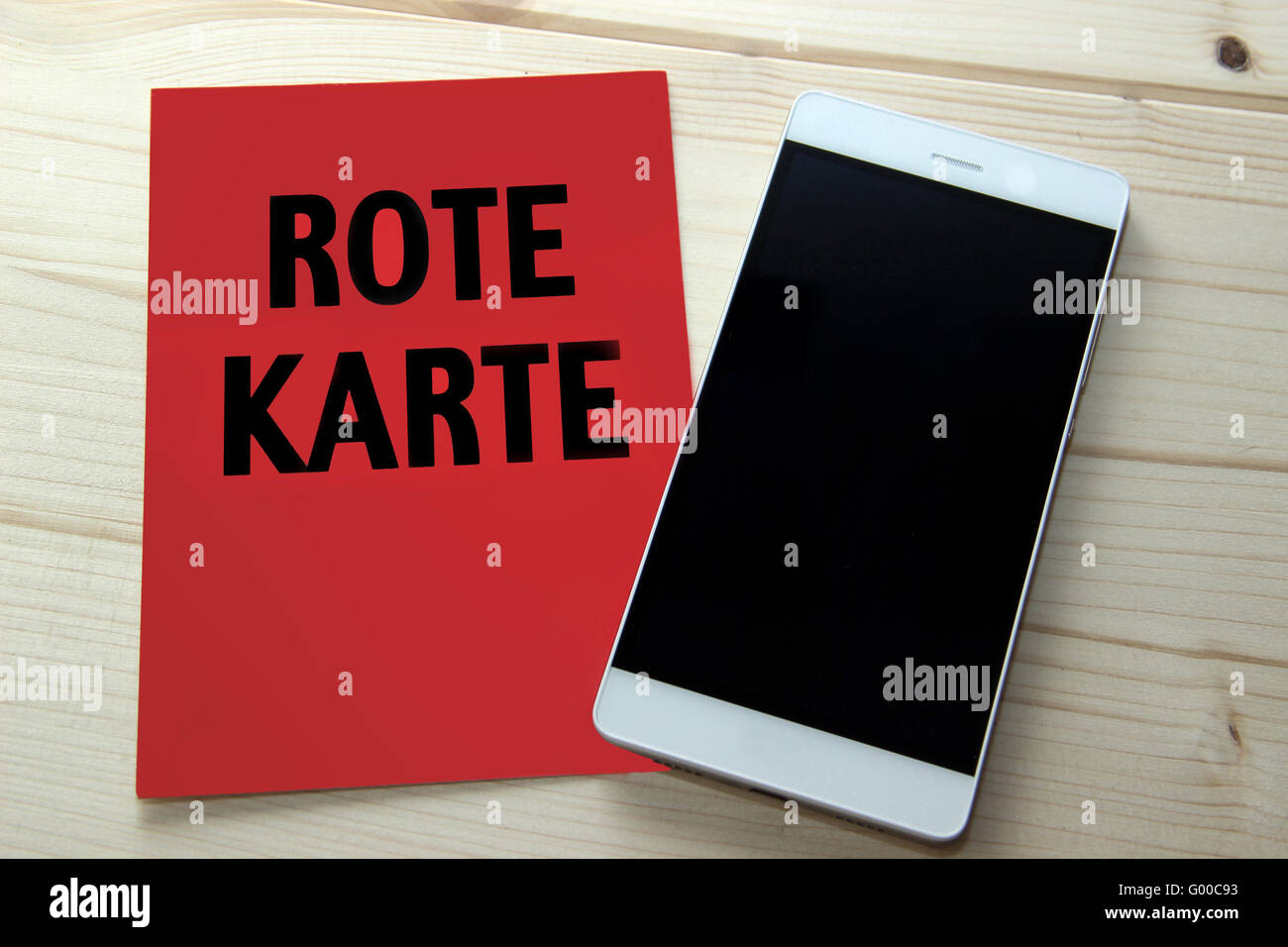Rote Karte - Zelle Stockfoto