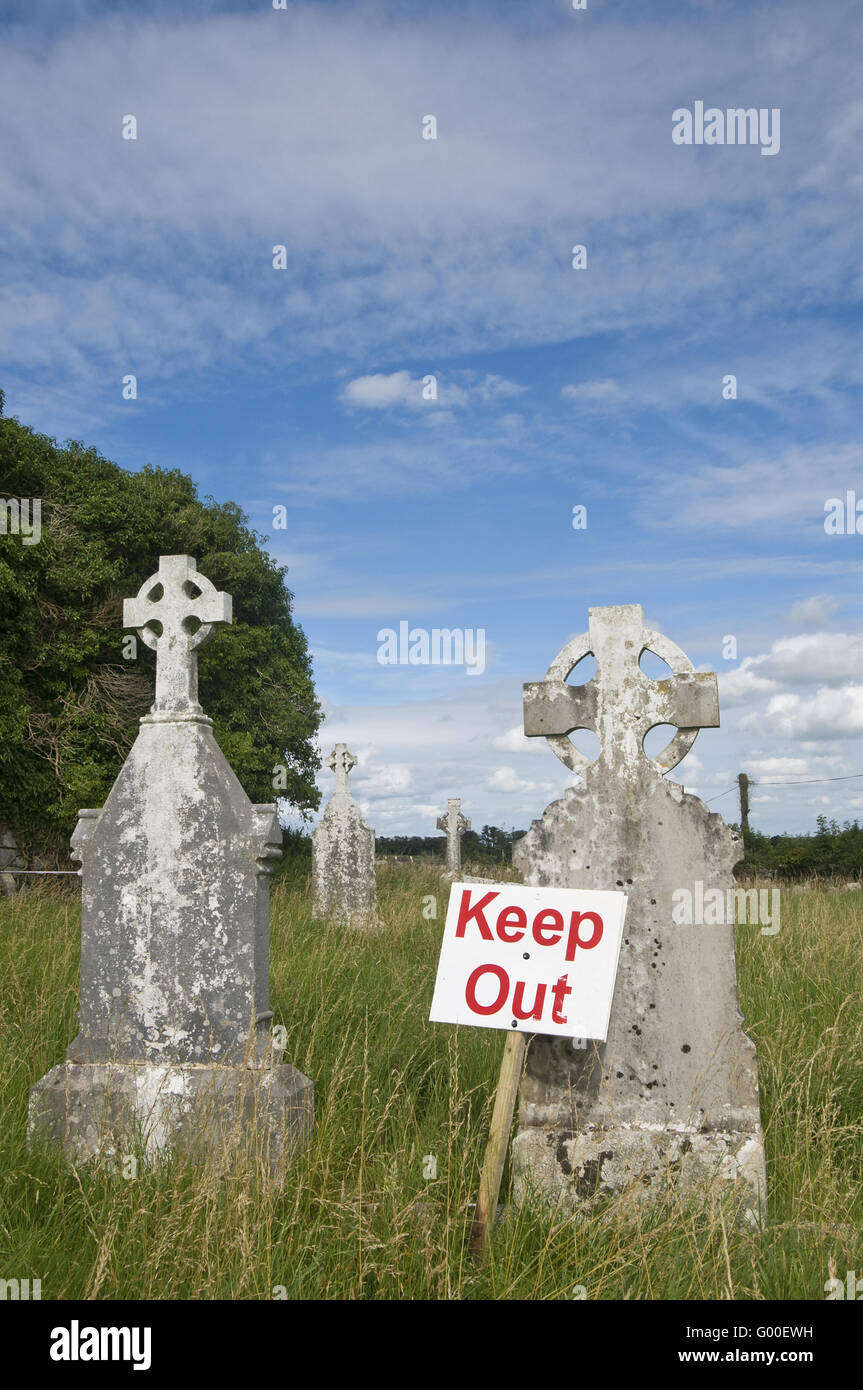 Warnschild in Irland Stockfoto