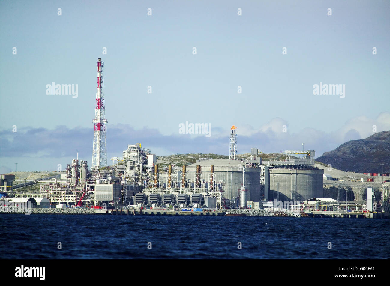 Erdgas-Raffinerie, Norwegen Stockfoto