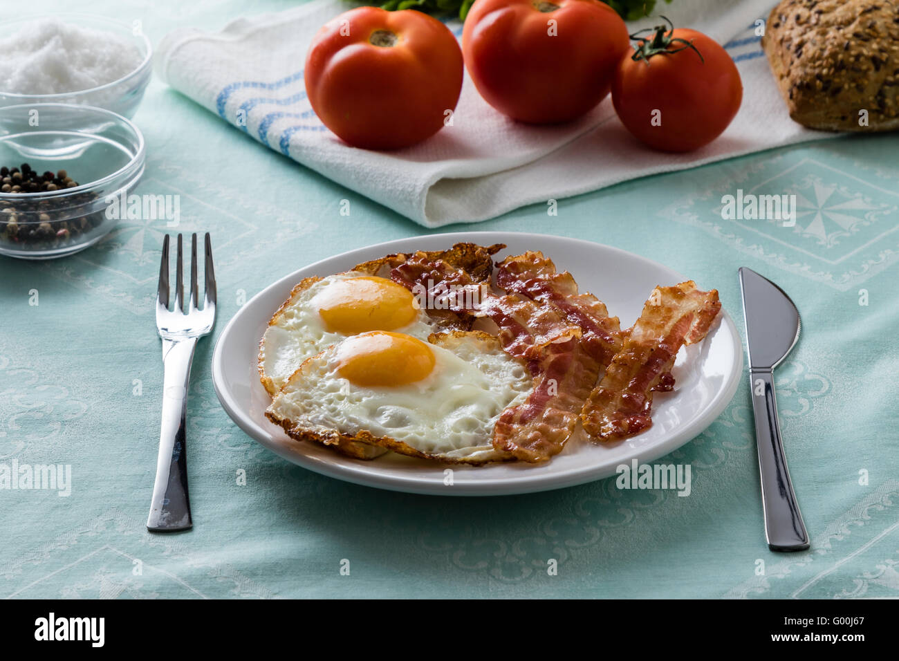 Speck und Eiern Stockfoto