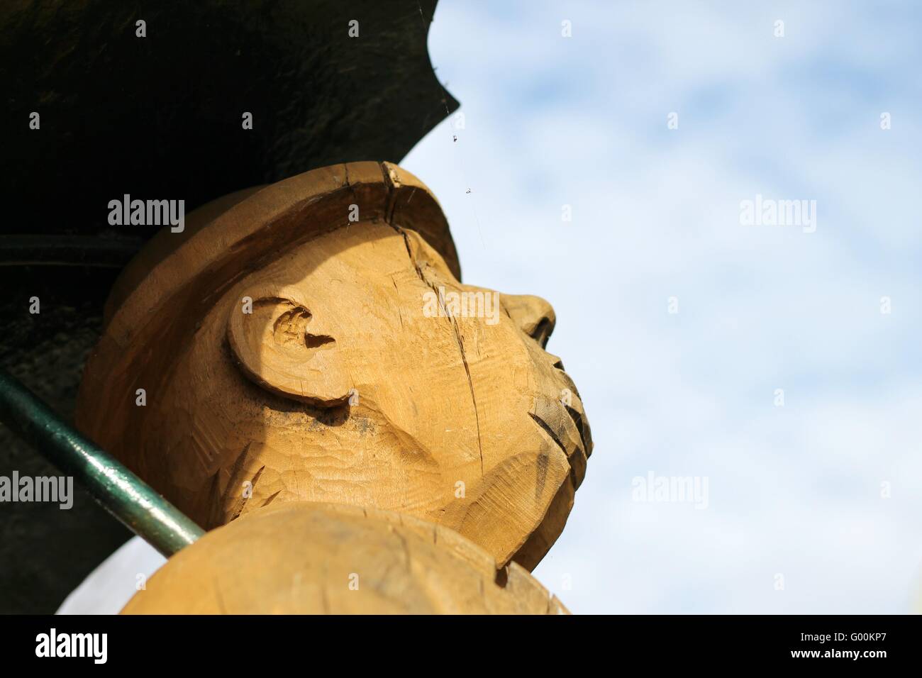 Holzkopf - Figur Stockfoto