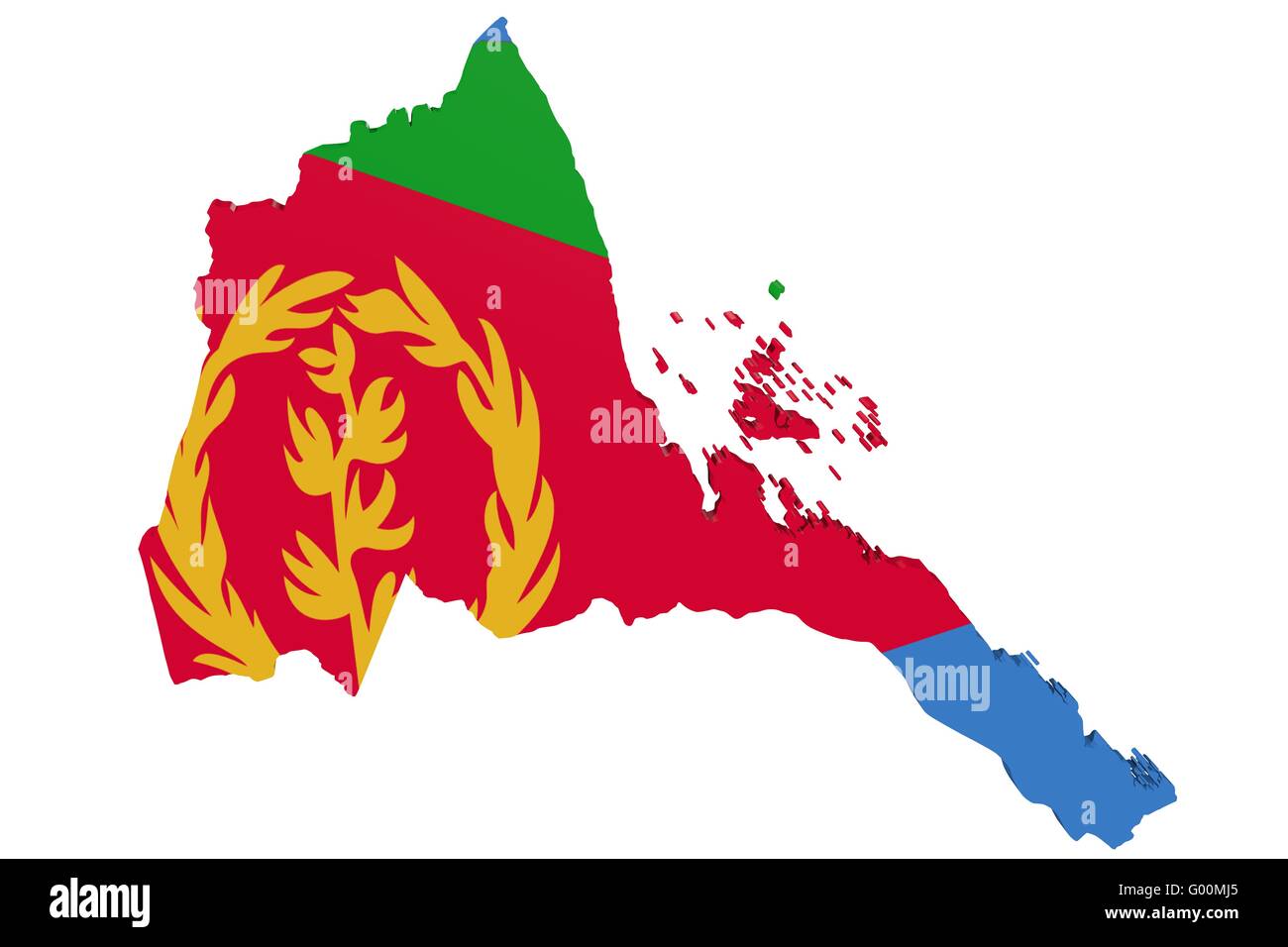 Eritreische Flagge Karte Stockfoto