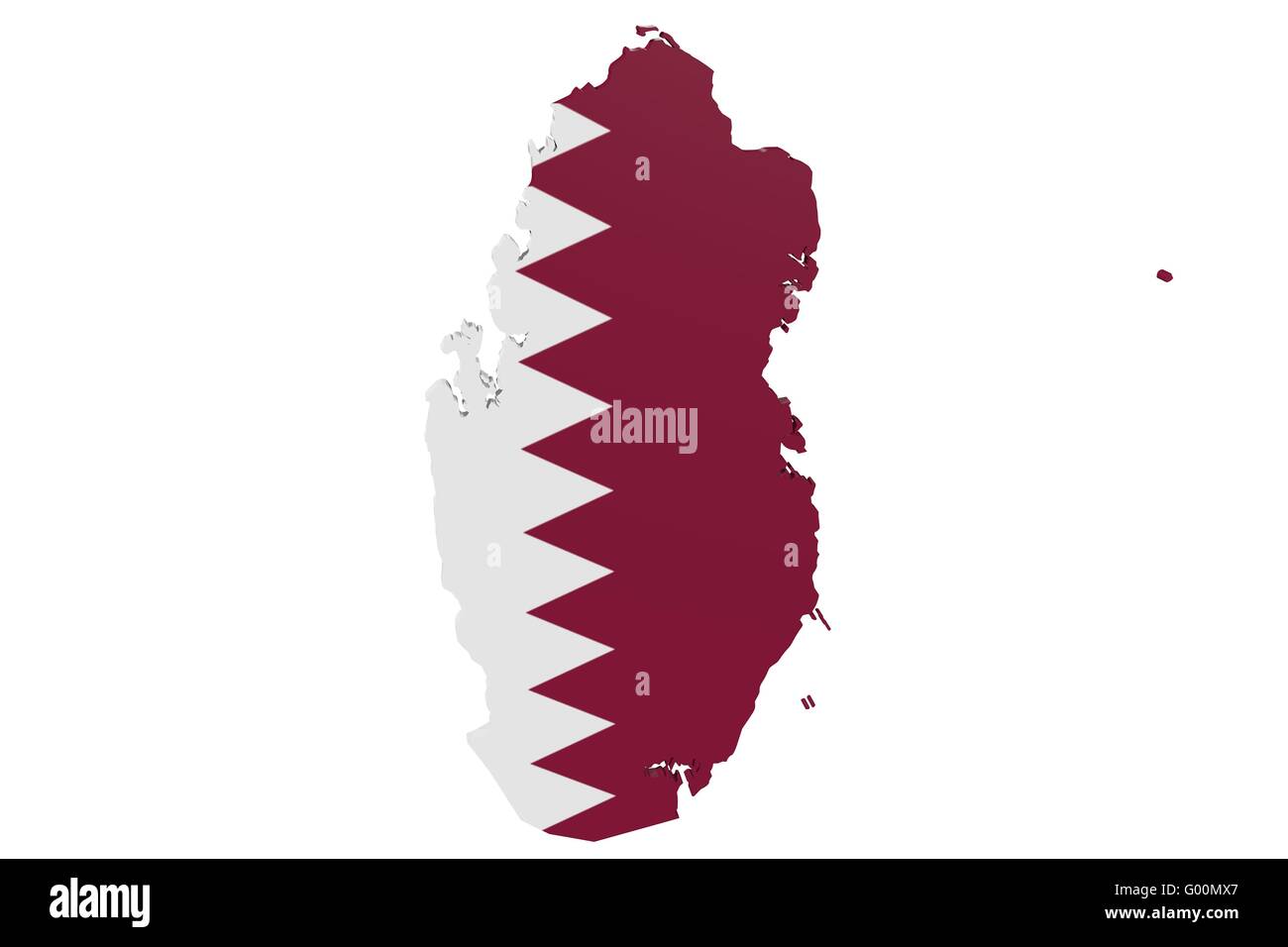 Katar Flagge Karte Stockfoto