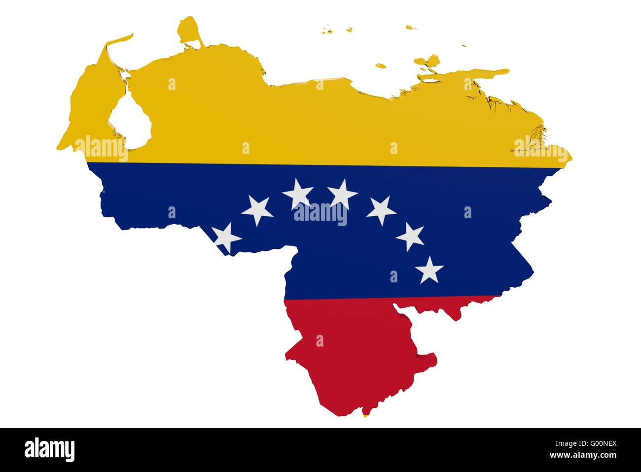 Venezolanische Flagge Karte Stockfoto