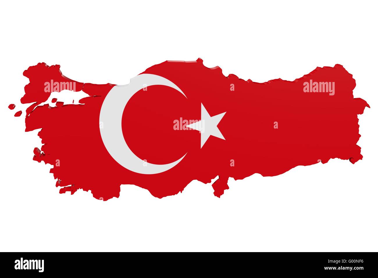 Türkische Flagge Karte Stockfoto