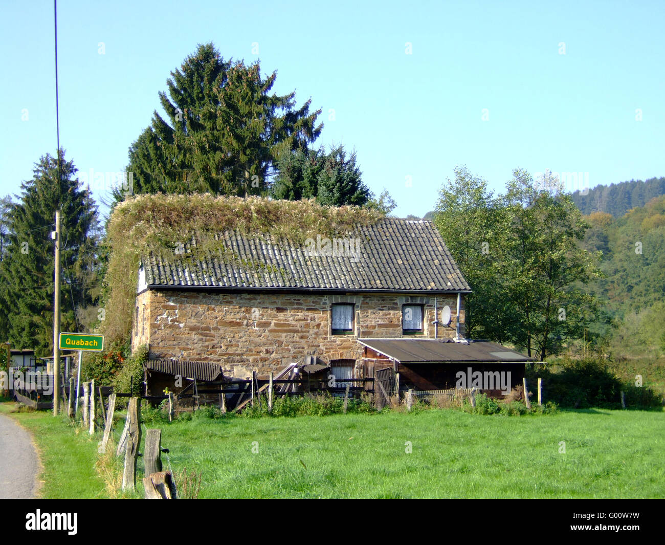 Bewachsenes Haus Grass auf Kosten des Hauses Stockfoto, Bild ... Bewachsenes Haus Grass auf Kosten des Hauses Stockfoto, Bild ...