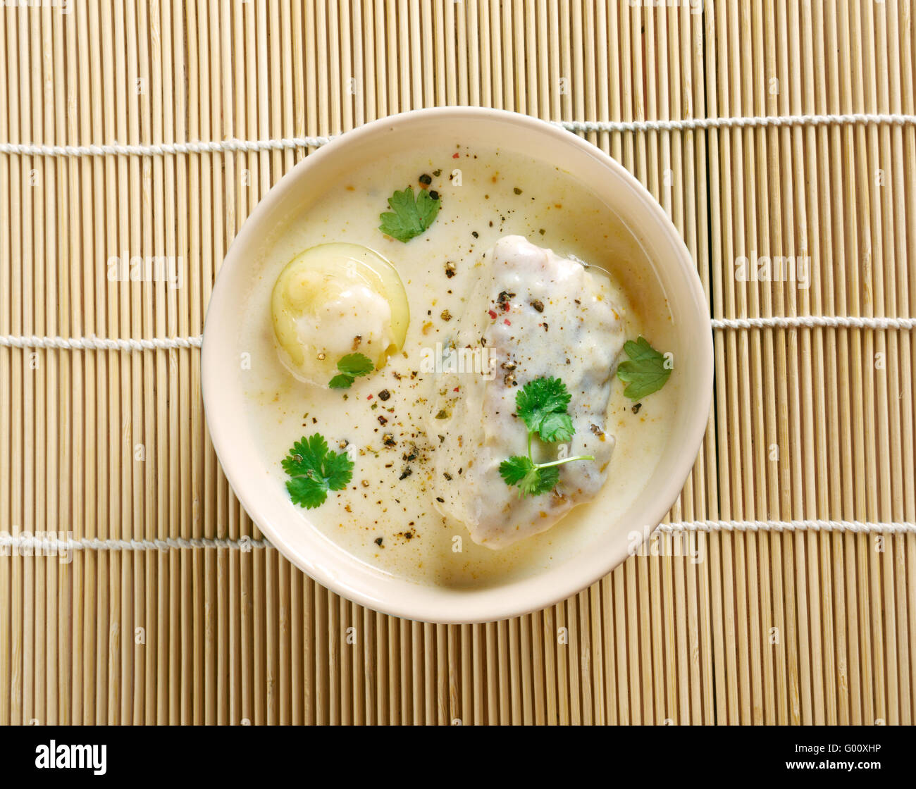 Türkische würzigen Fischsuppe - Balık Chorbası Stockfoto