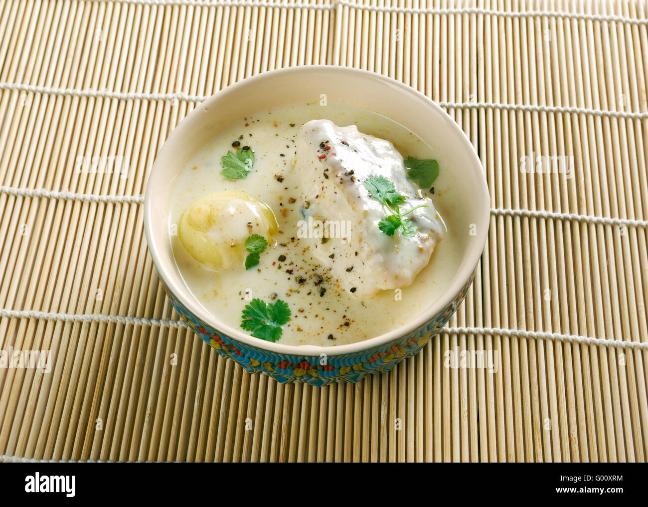Türkische würzigen Fischsuppe - Balık Chorbası Stockfoto