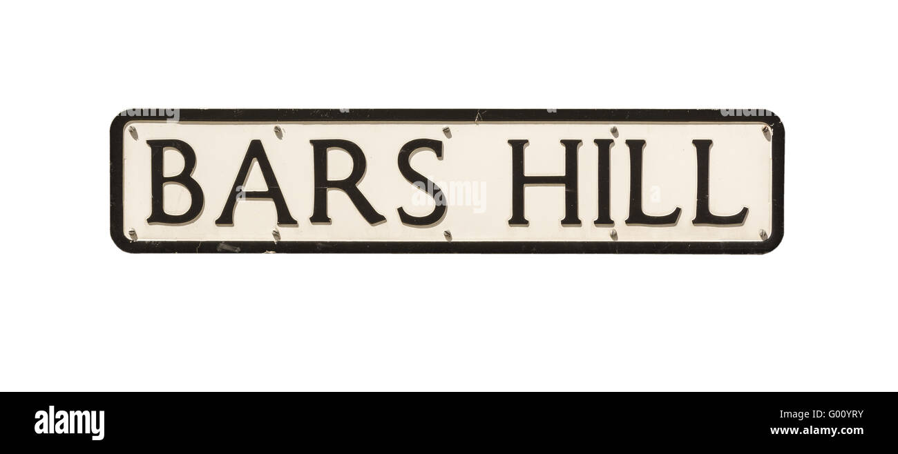 Bars-Hügel - Straße / Straßenname. Stockfoto