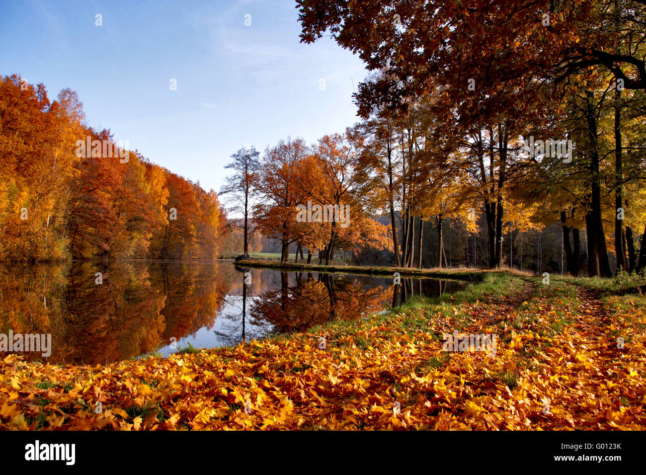 Herbst am See Stockfoto