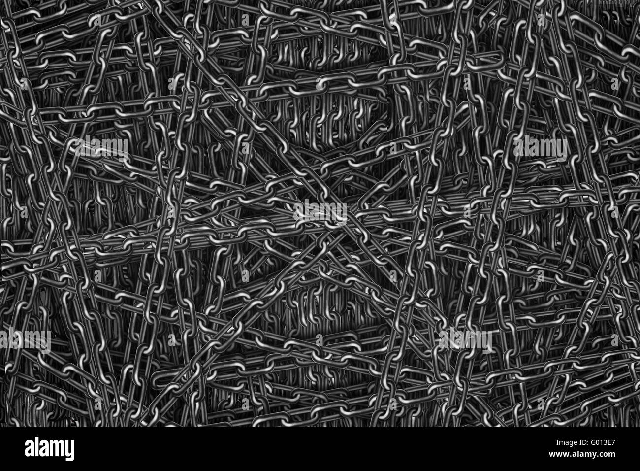 Zusammenfassung Hintergrund von Metall Ketten hautnah Stockfoto