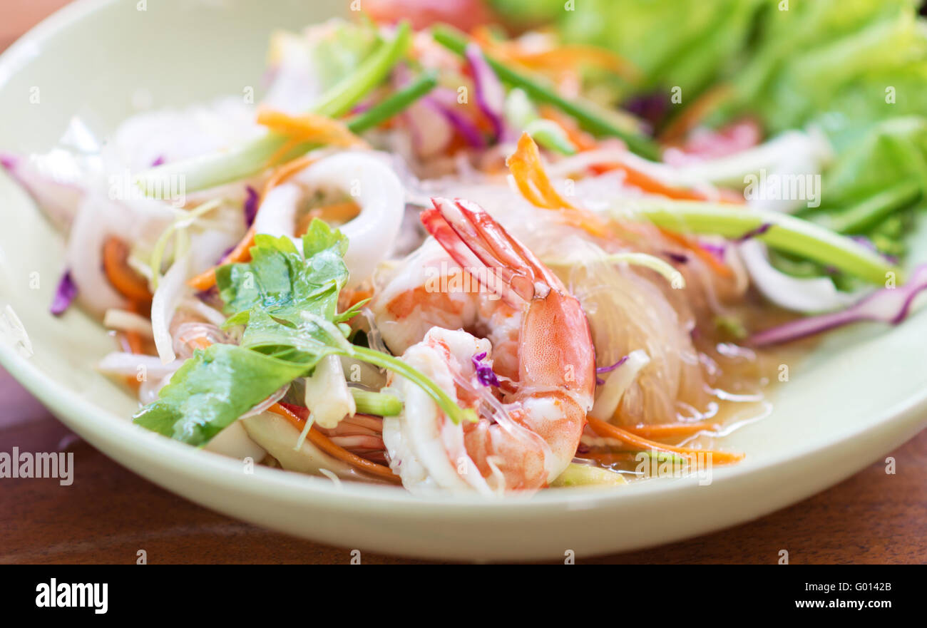 Glas-Nudelsalat Stockfoto