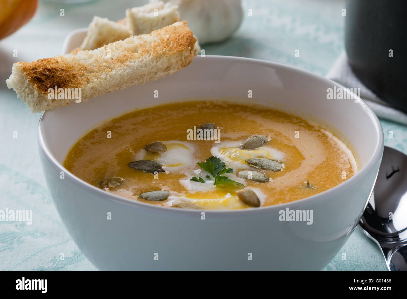 Kürbissuppe Stockfoto