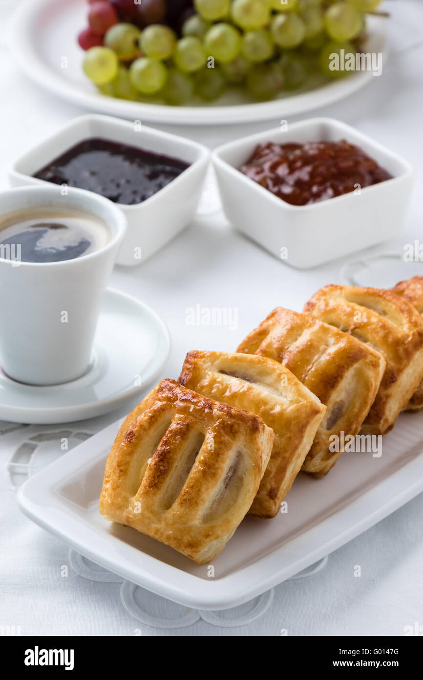 süße Blätterteig Frühstück Stockfoto