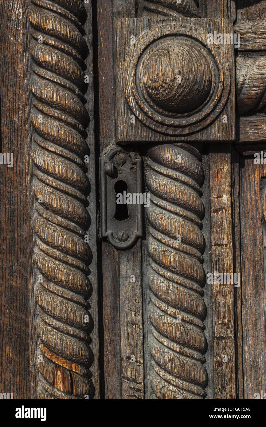 Verzierten Holztüren Stockfoto