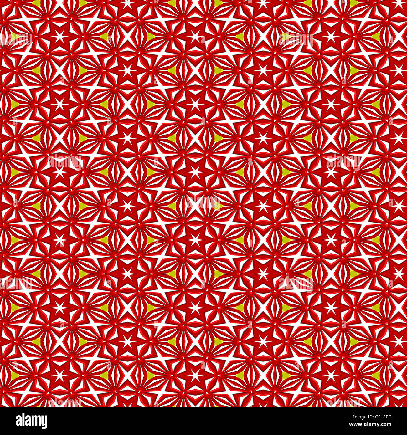 Retro-Textur mit roten Sternen und Formen auf weiß Stockfoto
