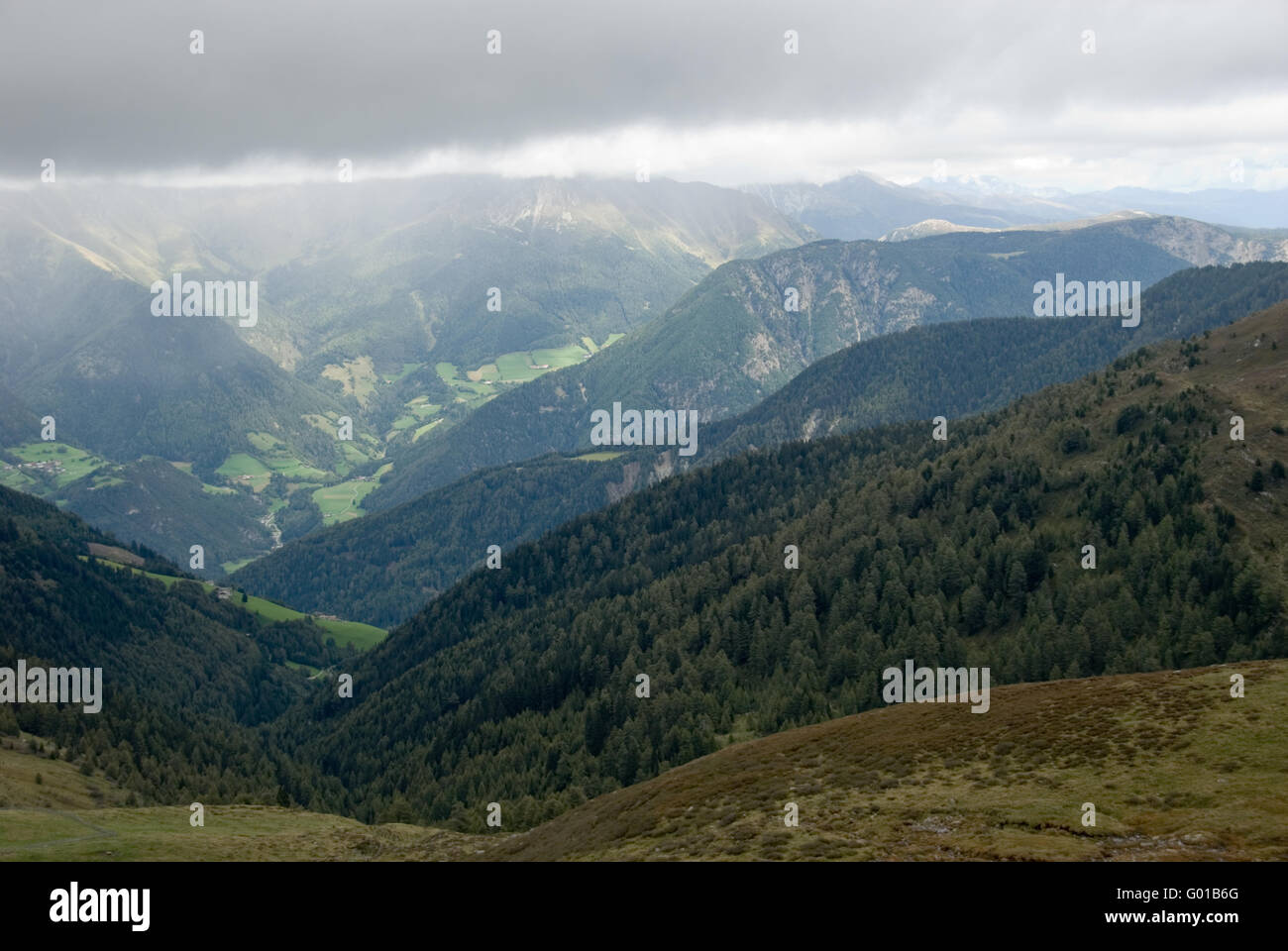 Blick auf das Tal Stockfoto