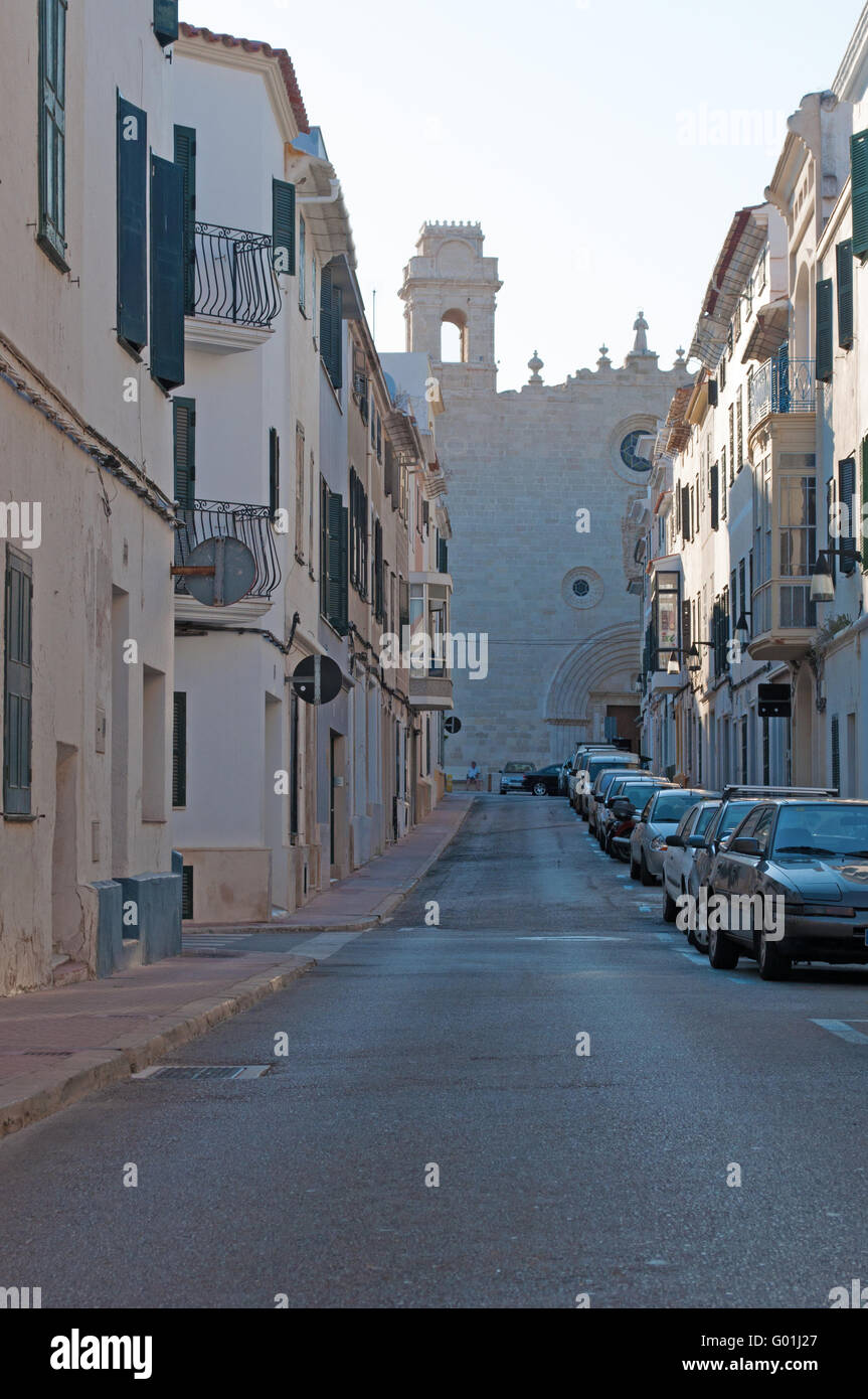 Menorca, Balearen, Spanien: die Straßen von Mahon Stockfoto