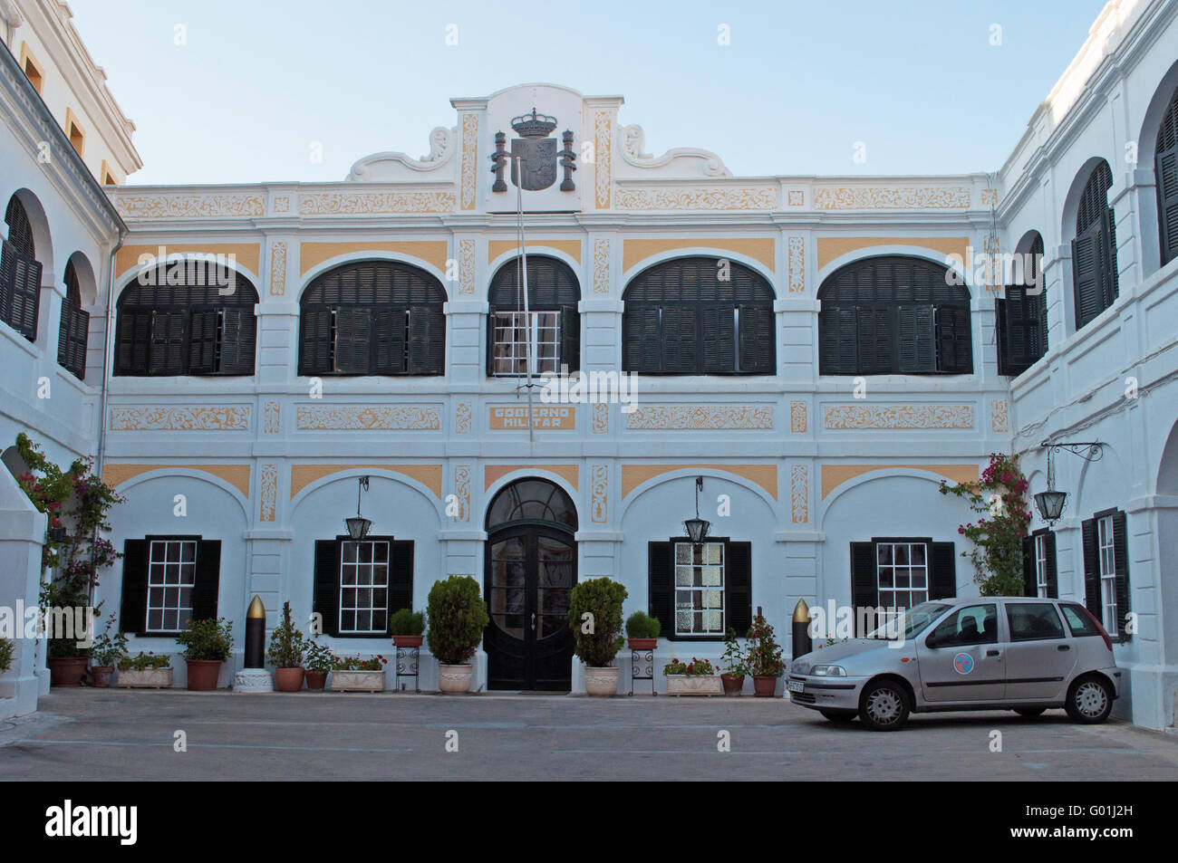 Menorca, Balearen, Spanien: militärregierung Hauptsitz in Mahon, der ehemalige König Haus, durch die Briten im Governor's Palace umgewandelt Stockfoto