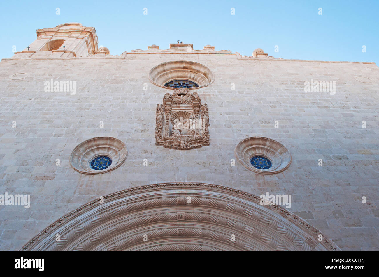 Balearen, Spanien, Europa: Mahon, die Kirche und das Kloster von Sant Francesc ein ehemaliges Kloster, befindet sich das Museum von Menorca Stockfoto