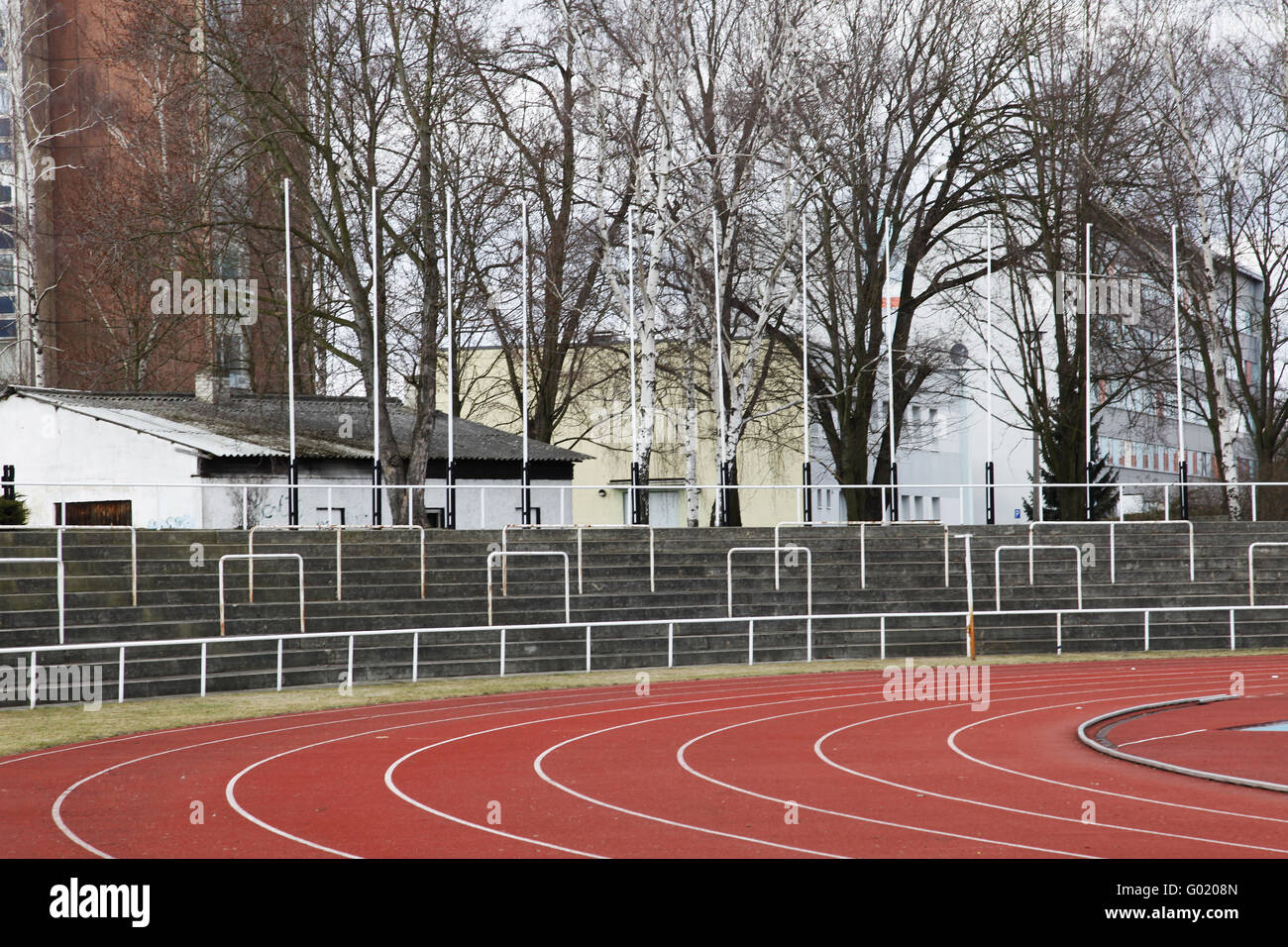 Leichtathletik-Stadion in Cottbus Stockfoto