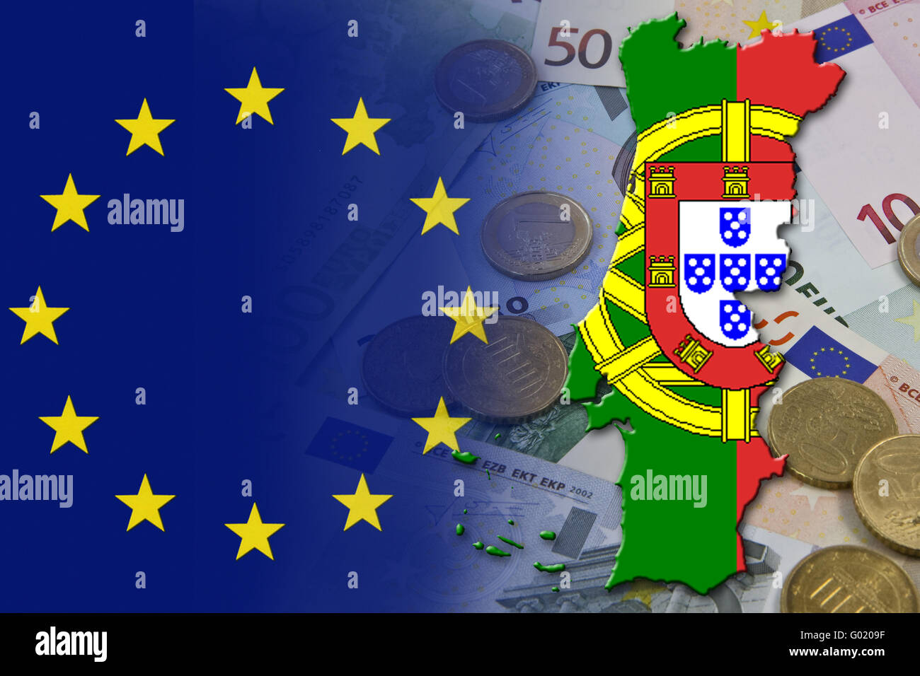 Finanz- und Wirtschaftskrise im Euroraum im Land Portugal Europa Stockfoto