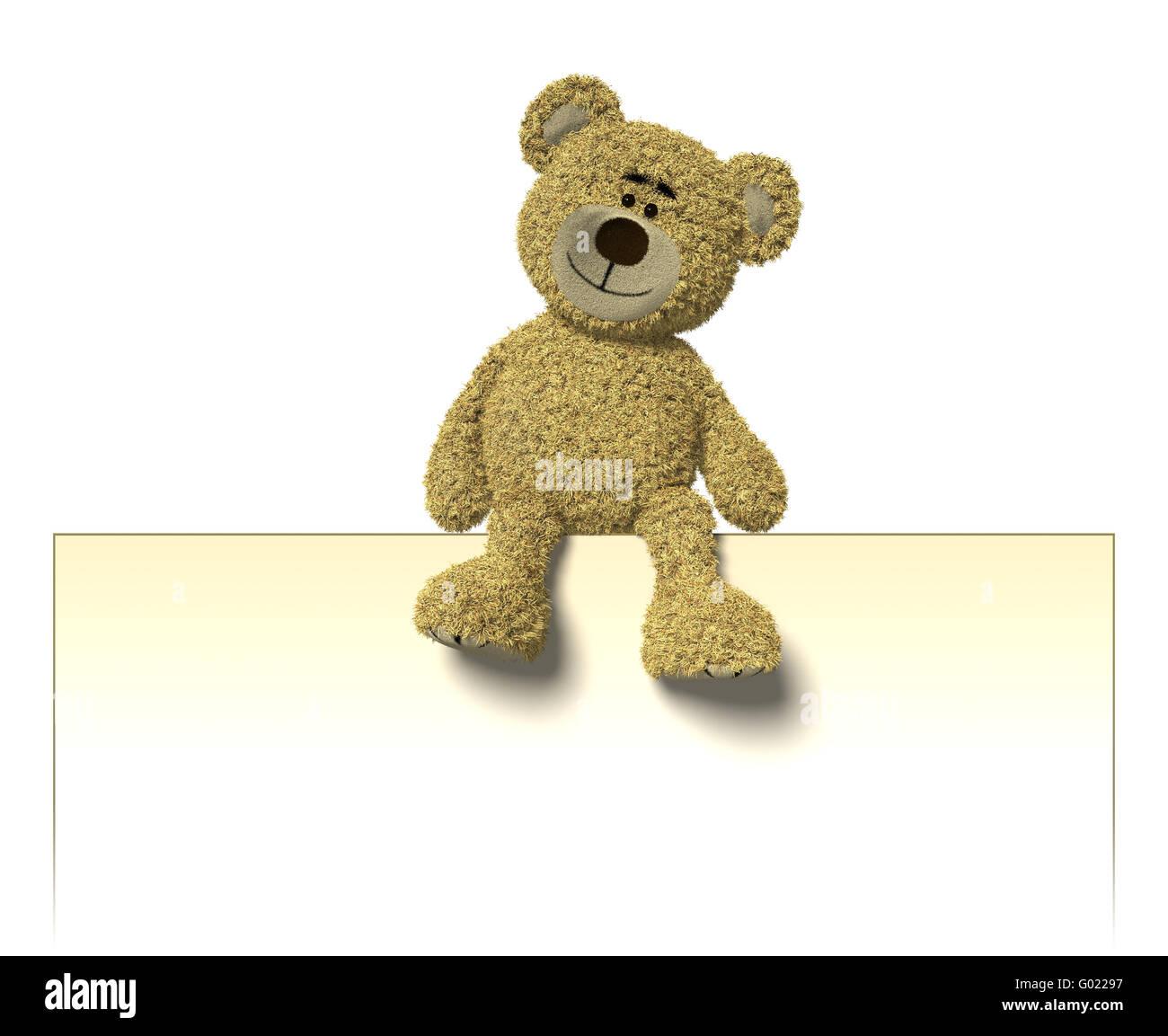 NHI Bär sitzend auf einem Plakat Stockfoto